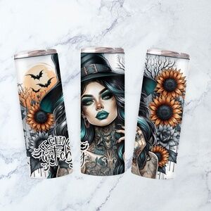 20oz Womens Feeling Witchy Spooky Halloween Vibes Stainless Steel Tumbler